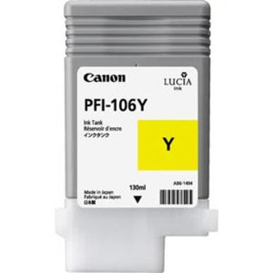 Cartouche Jet d'encre de Marque Canon (PFI 106Y) (3003B005) Jaune (130 ml)