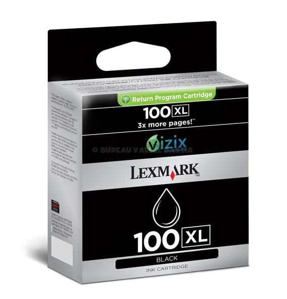 Cartouche Jet d'encre de Marque Lexmark 14N1068E Type 100XL Noir grande capacité (510 pages)