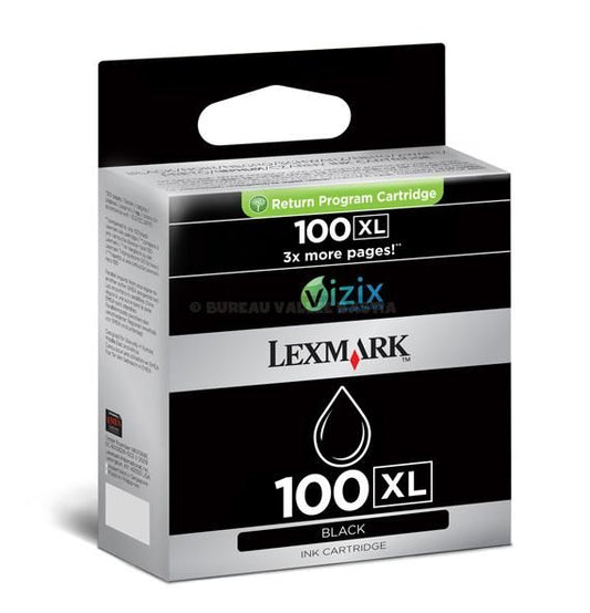 Cartouche Jet d'encre de Marque Lexmark 14N1068E Type 100XL Noir grande capacité (510 pages)