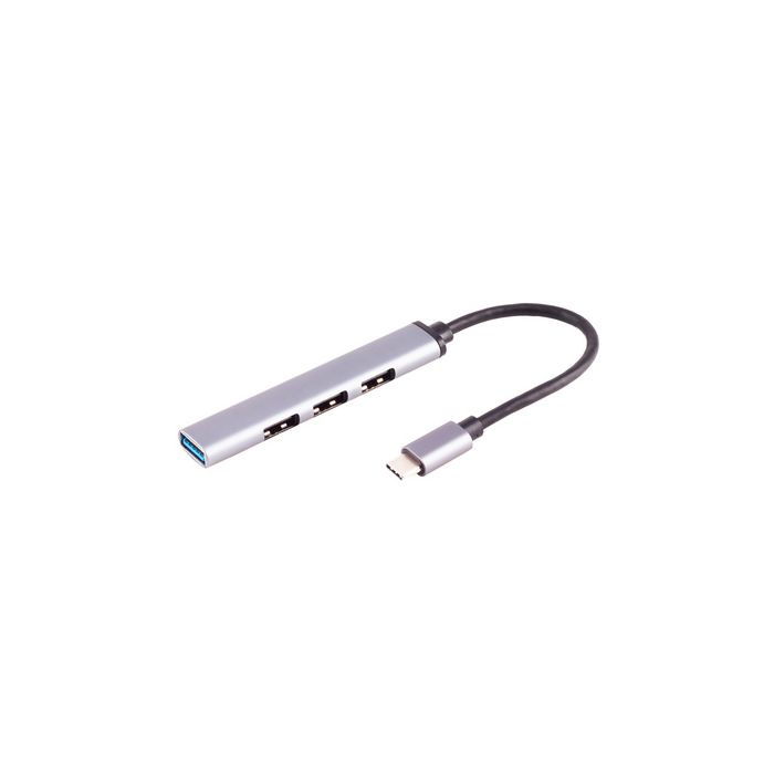 shiverpeaks Hub BASIC-S USB-C 3.0, 4 connexions, ALU, mince