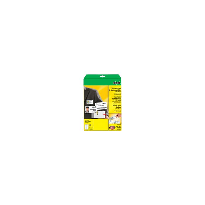 sigel Badges PC pour porte-badges, 54 x 90 mm