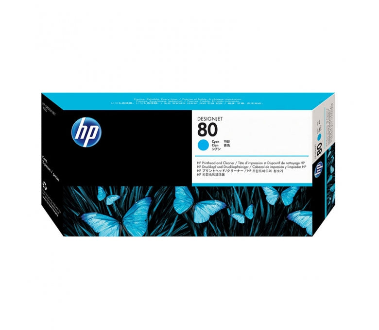 Tête d'impression Jet d'encre de Marque HP C4821AE HP80 (N°80) Cyan - 2500 copies